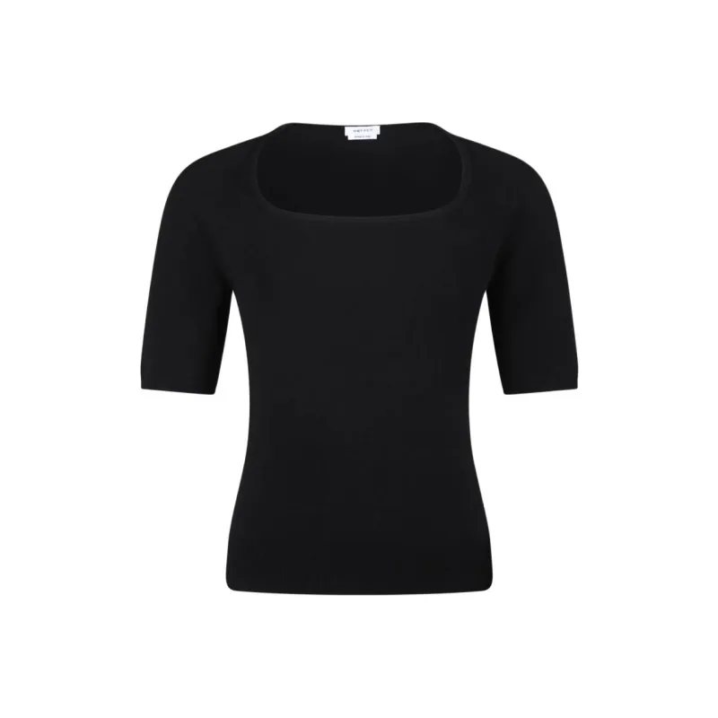 Alexander McQueen Short Sleeeved Ribbed Top-0
