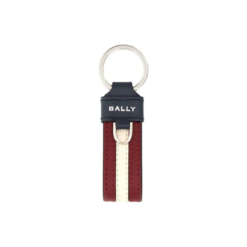 BALLY Logo print Leather Keyring-0
