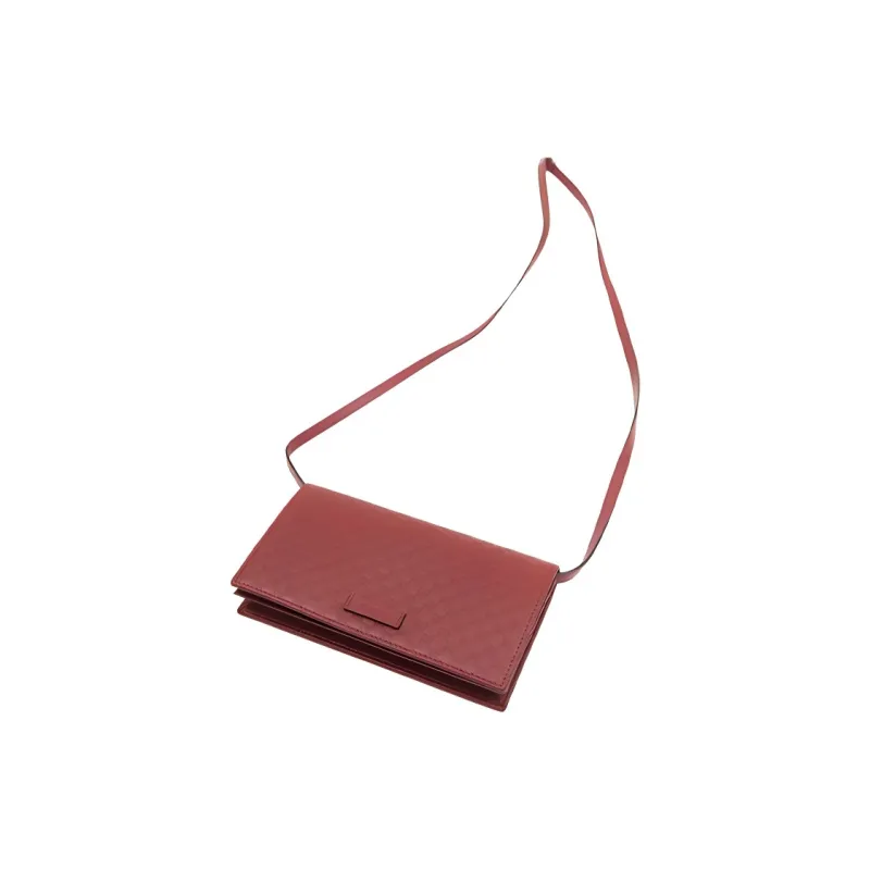 GUCCI Leather Shoulder Bag Crossbody Bag Women's Red-3
