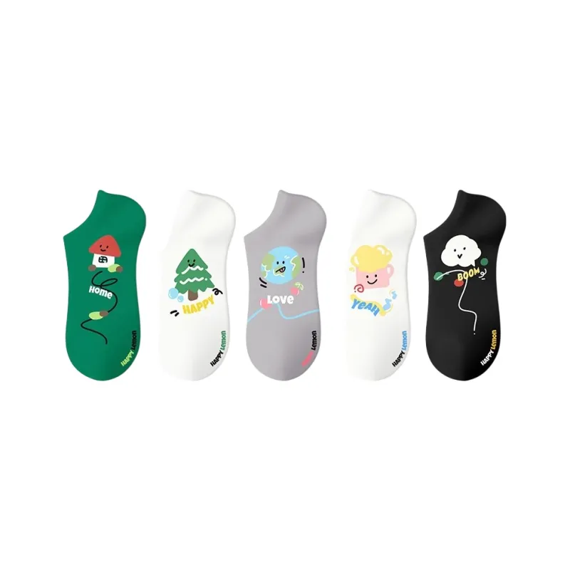 Happylemon No Show Socks Women's 5 Pack-14