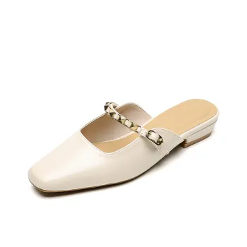 Lan Miao Rubber Sole Stud Slip Resistant Closed Toe Slippers Women's