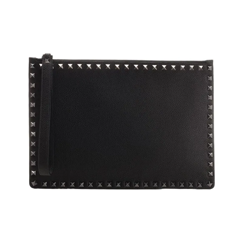 Valentino Garavani Rockstud Zip Up Clutch Bag-0