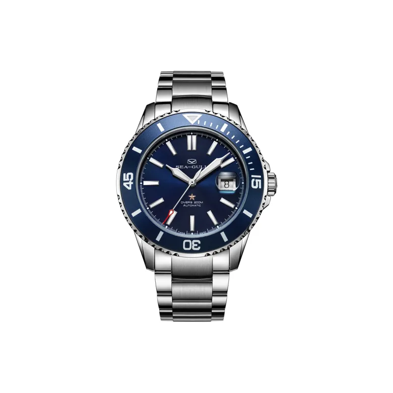 Sea Gull Ocean Series Automatic Mechanical Movement Steel Strap Watch Men's Watches Blue Dial-0