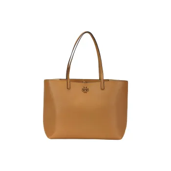 TORY BURCH McGraw Litchi Grain Leather Tote Bag Shopping Bag Handbag Shoulder Bag Women's Milk Tea Beige