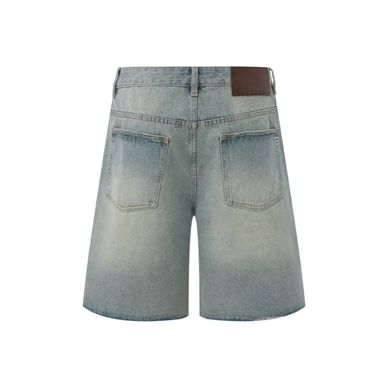 CHINISM Denim Shorts Unisex Washed Blue-1