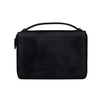 EMPORIO ARMANI Leather Wallet Clutch Regular Men's Black