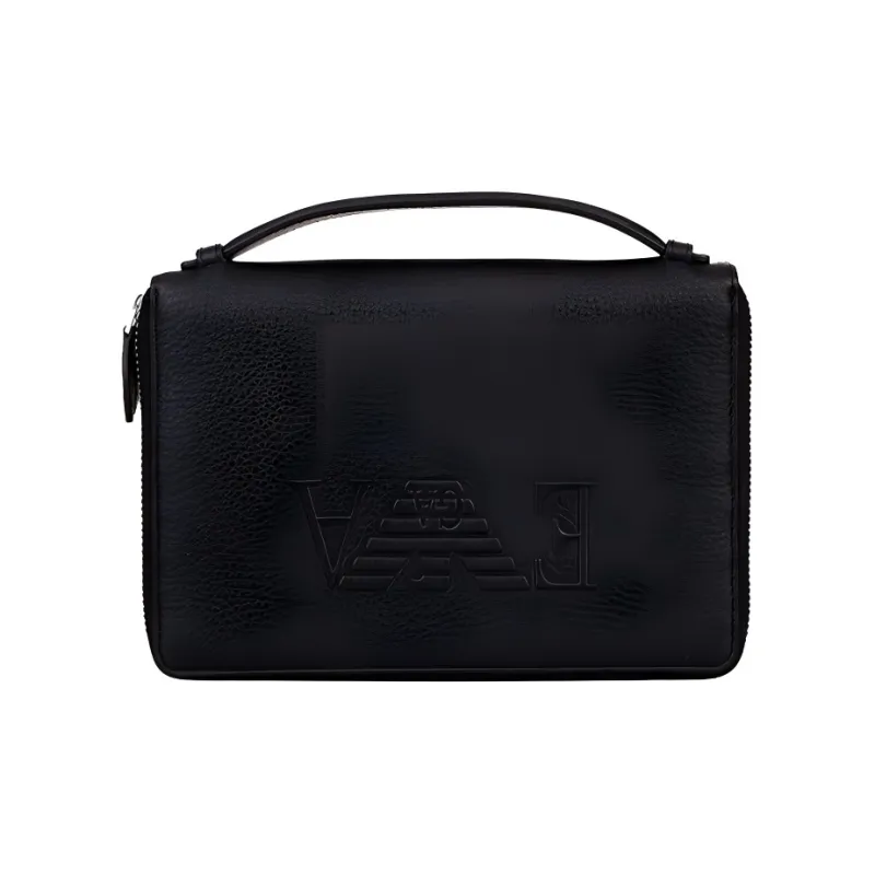 EMPORIO ARMANI Leather Wallet Clutch Regular Men's Black-0