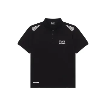 EMPORIO ARMANI EA7 SS24 Polo Shirt Men's Black
