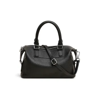COMELY Cow Leather Handbag Boston Pillow Bag Shoulder Bag, Crossbody Bag Regular Women's Black
