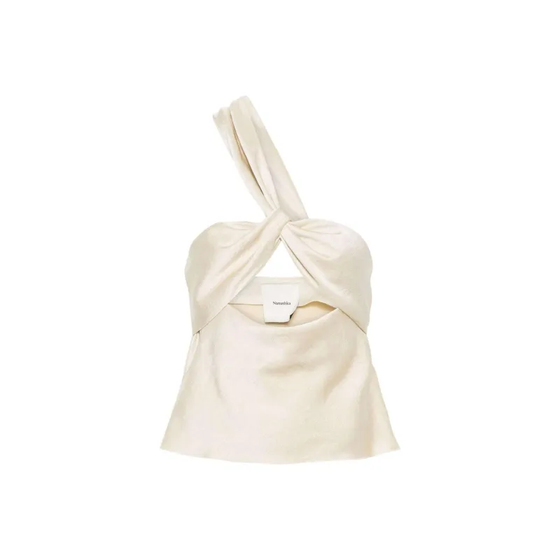 NANUSHKA Alvin One-shoulder Satin Top-0