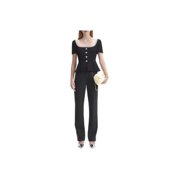 Self portrait Chiffon Shirts Women's Black