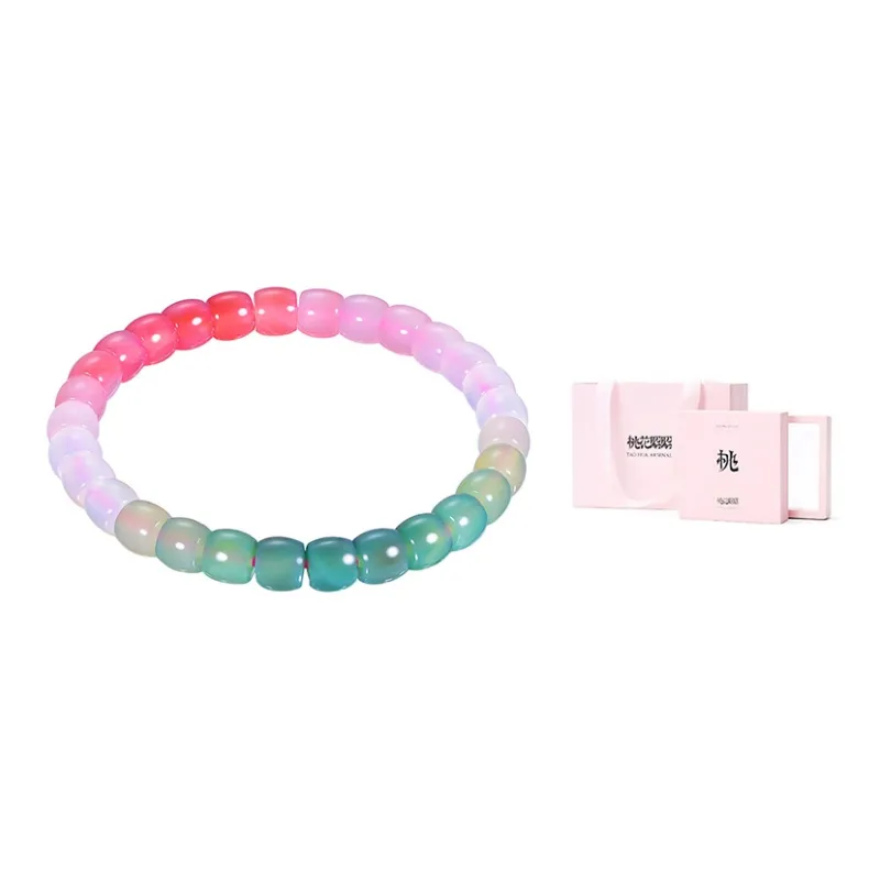 TAOHUAZHAOZHAO Natural Agate Jade Bracelets Women's-5