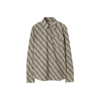 Burberry Checkered Collared Long Sleeved Shirt