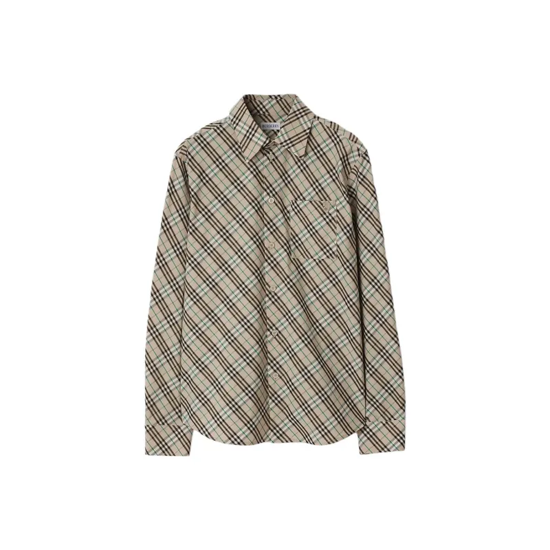 Burberry Checkered Collared Long Sleeved Shirt-0