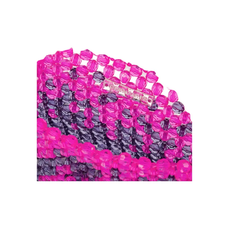 Germanier Synthetic Bead HOBO Bag, Shoulder Handbag Women's Violet Pink & Purple-3