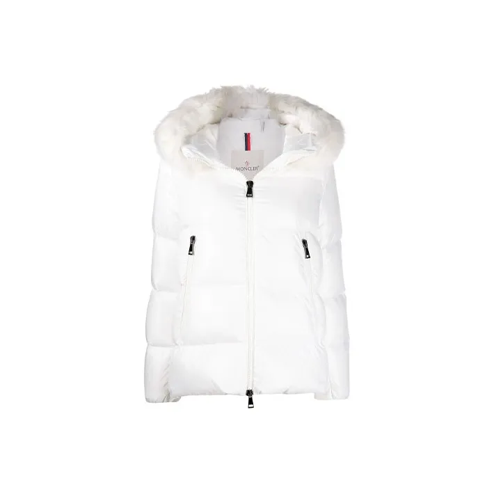 Moncler Laiche Zip Up Puffer Jacket 'White'-0