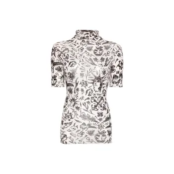 OFF-WHITE All-Over Printed High Neck Top