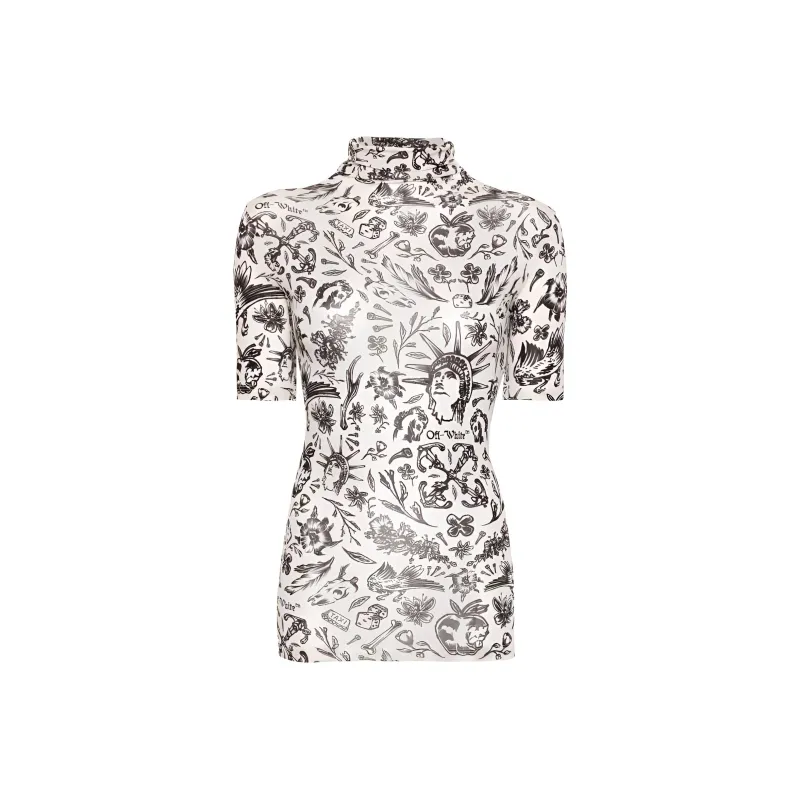 OFF WHITE All Over Printed High Neck Top-0