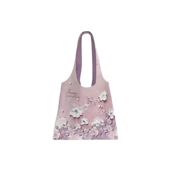 AOSONG Suede Technology Fabric Tote Bag, Shoulder Bag Unisex Pink