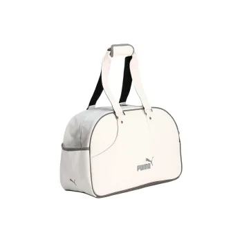 PUMA Synthetic Leather Travel Bag Unisex White & Gray