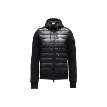 Moncler Quilted Zip Hoodie 'Black'