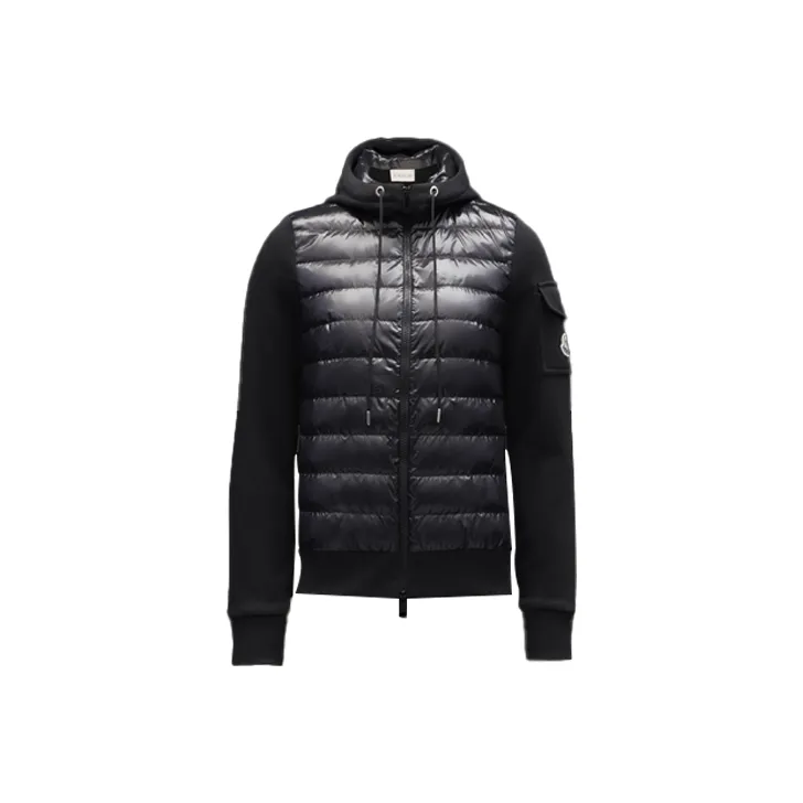 Moncler Quilted Zip Hoodie 'Black'-0
