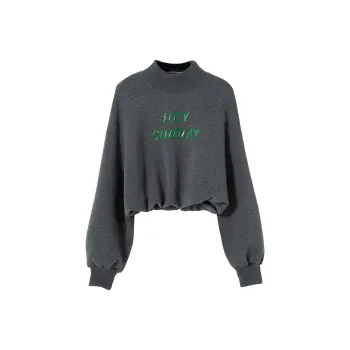 SOON FLOWER Spring And Autumn Sweatshirt Women's Gray