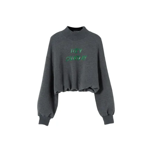 SOON FLOWER Spring And Autumn Sweatshirt Women's Gray