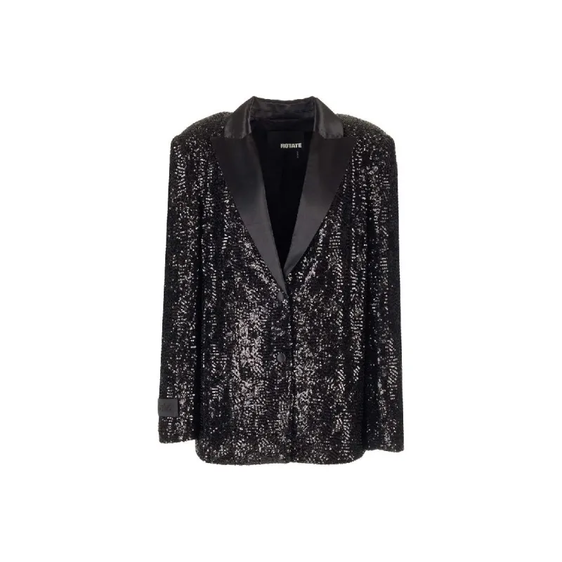 Rotate Sequin Embellished Oversized Blazer-0