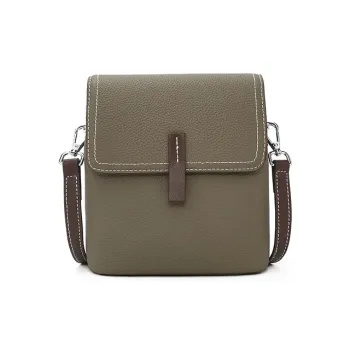 Old Man's Head Cow Leather Shoulder Bag Women's Elephant Gray/Ecru/Black