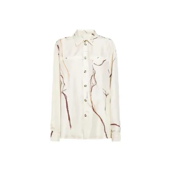 NANUSHKA Oversize Printed Silk Shirt