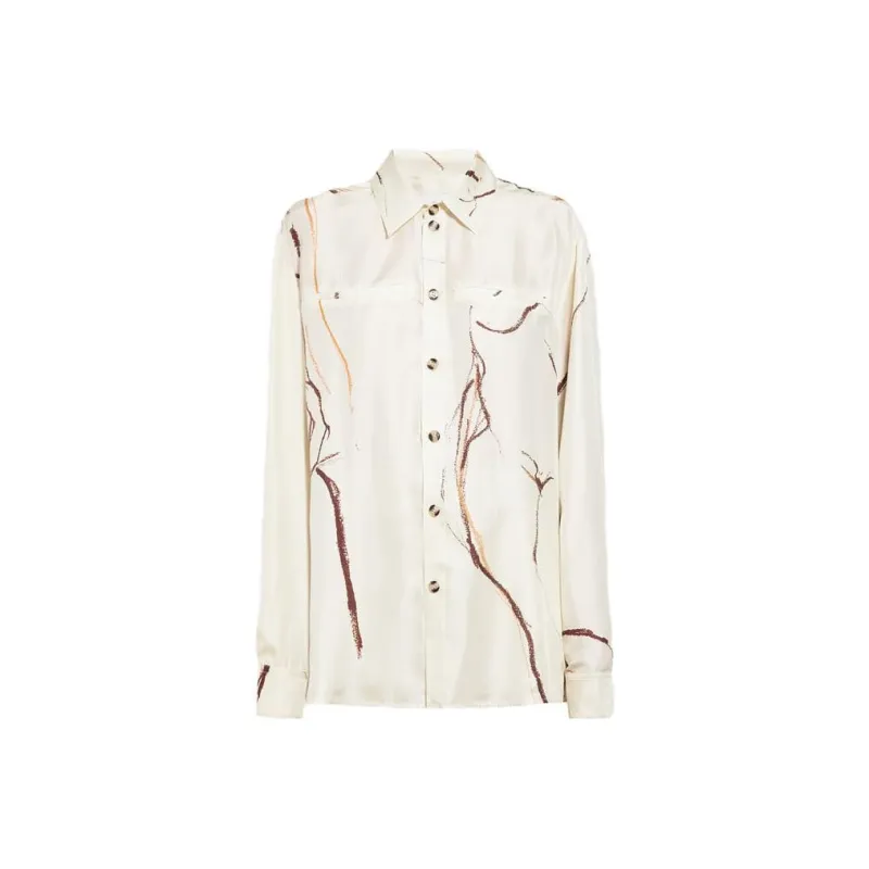 NANUSHKA Oversize Printed Silk Shirt-0