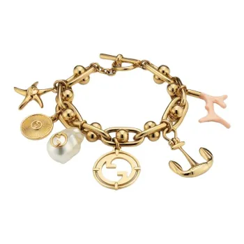 GUCCI Brass, Resin Pearl Bracelets Unisex Gold