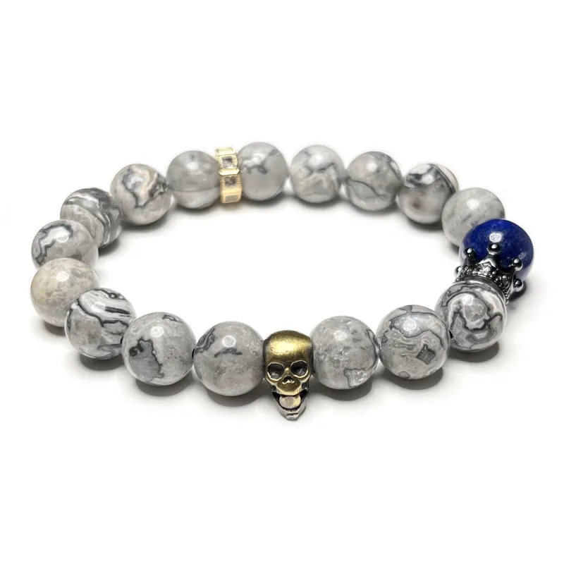 CUIJING Natural Map Stone Bracelets Unisex-0