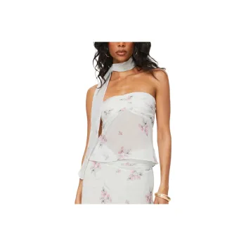 PRINCESS POLLY PERRIN TOP FLORAL Strapless Top Women's White/White