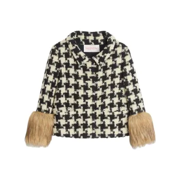 Valentino Straight Hem Tweed Jacket