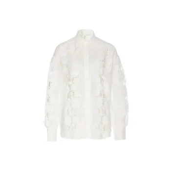 Zimmermann Halliday Lace Flower Long Sleeve Shirt
