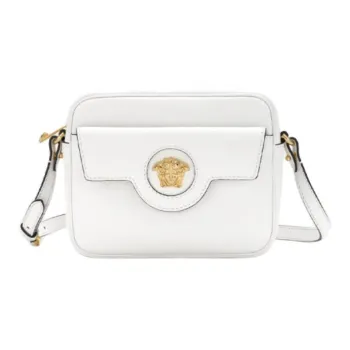 FANSIZHE La Medusa Cow Leather Messenger Bag, Shoulder Bag Women's White