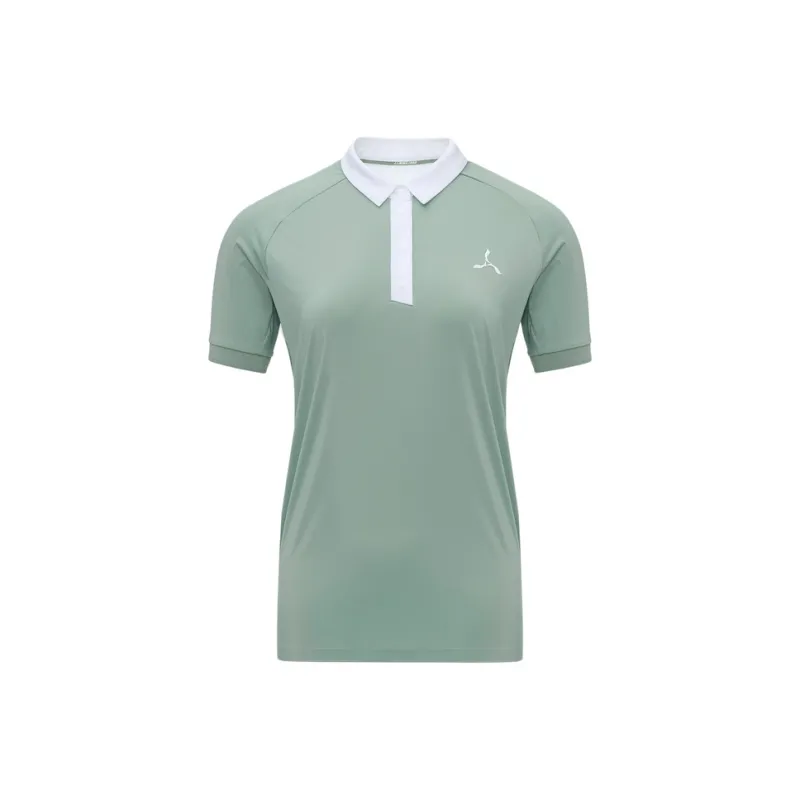 LI-NING 1990 Golf Series Polo Shirt Women's Ripple Green-0