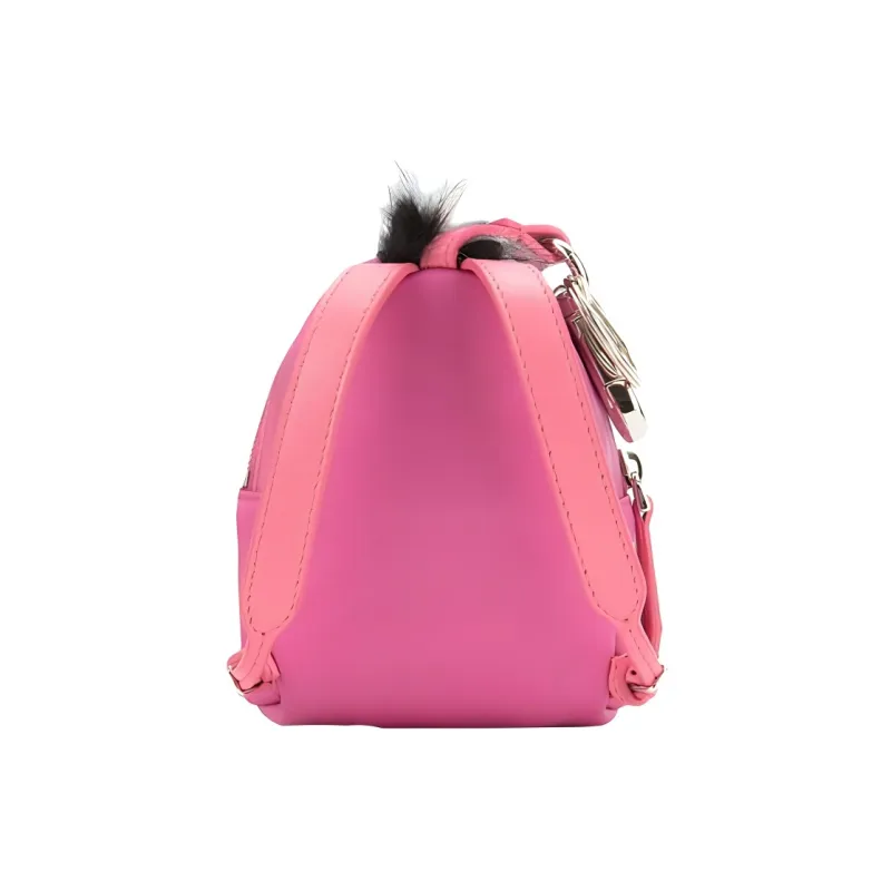 FENDI Nibu With Fox Fur Accessory Bag Backpack Women's Pink-1