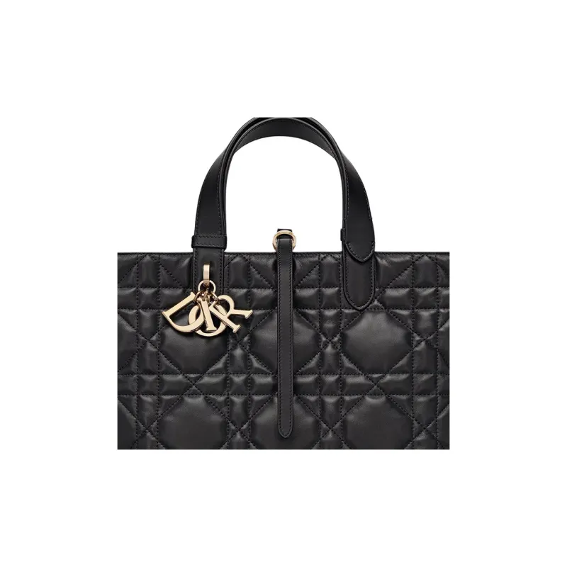 DIOR Toujours Cow Leather Native Bag, One Shoulder Handbag Medium Size Women's Black-5