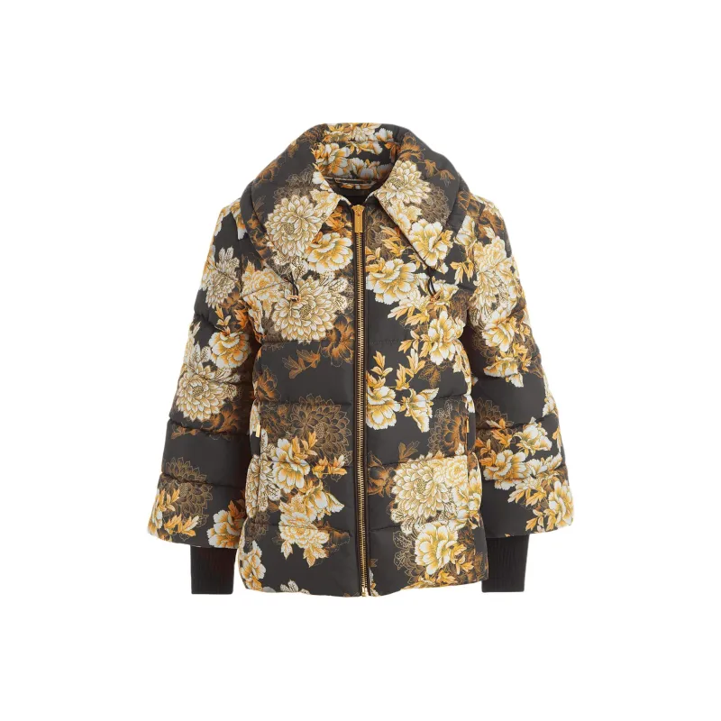 GUESS Sharon Puffer Jacket Jackets Coats Women's Dark Color Floral Print-0