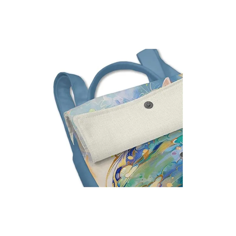 AOSONG Suede Technical Fabric Backpack Regular Unisex Blue-3