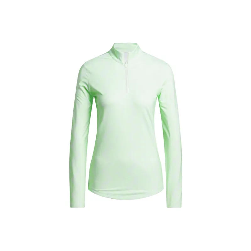 Adidas Ultimate365 Printed Quarter-Zip Mock Jackets Coats Women's Green-0
