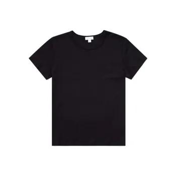 SUNSPEL Solid Color Loose Fit Crew Neck Short-Sleeved T-Shirt Women's Black