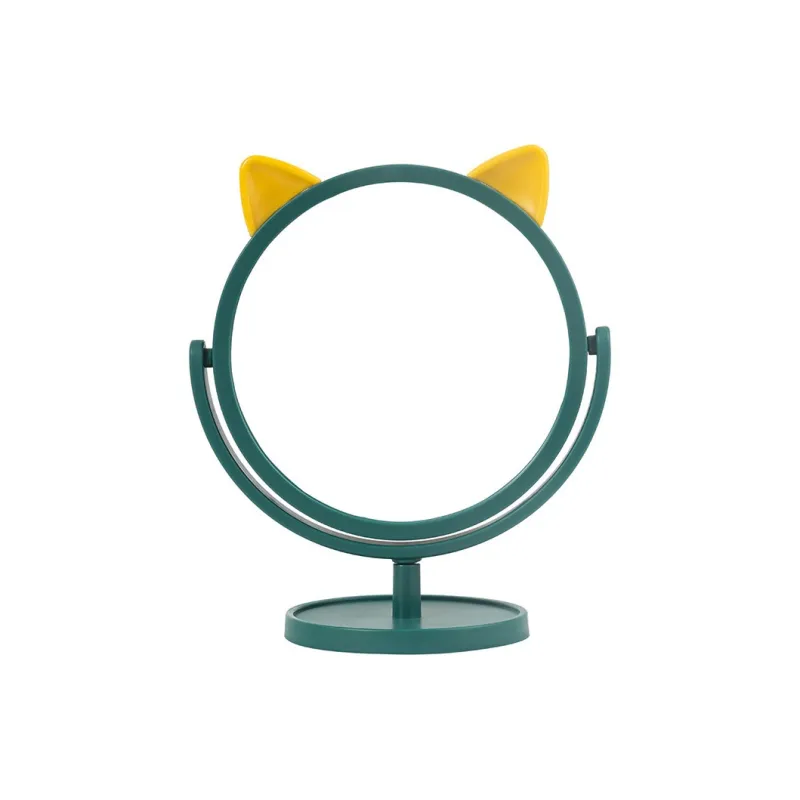 JOYTOUR Portable Standing Kitten Round Mirror Dressing & Grooming-2