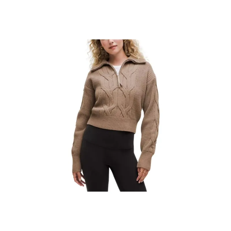 Lululemon Cable Knit Oversized Half Zip Knitwear Women's-2