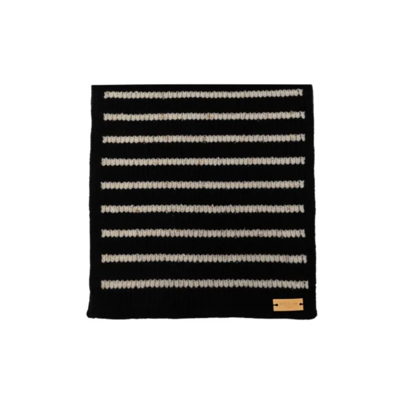 BALMAIN Wool Knit Scarves Unisex Black-0