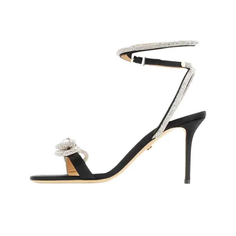 MACH & MACH One Strap Sandals 10.7cm Women's Black-0