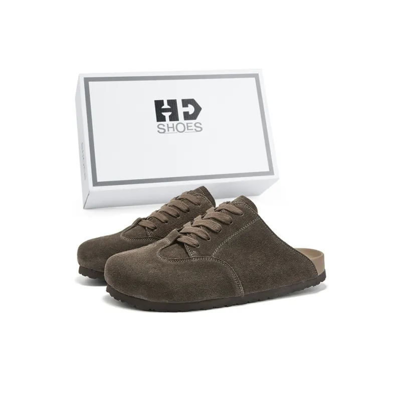 HD Quiet Abrasion Resistant Slip Resistant Closed Toe Slippers Men's Coffee-5